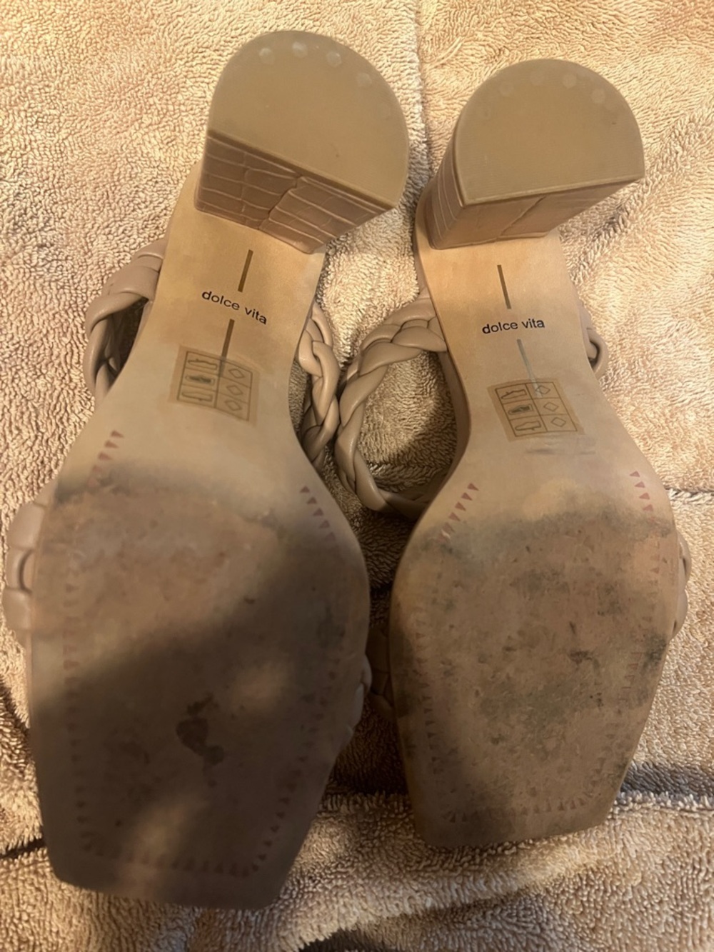 Dolce Vita Braided Double-Strap Slide Sandals in Taupe - Picture 2 of 3